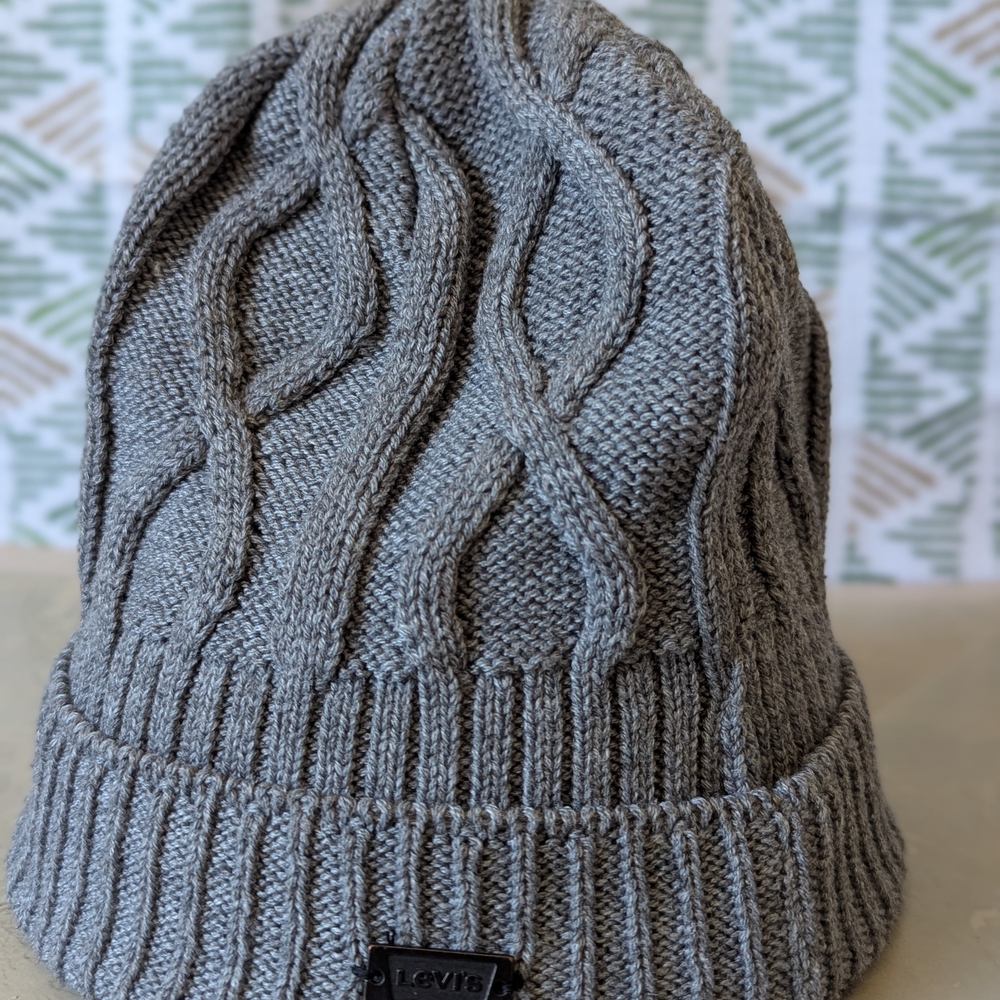 Levi's Charcoal Cable Knit Beanie